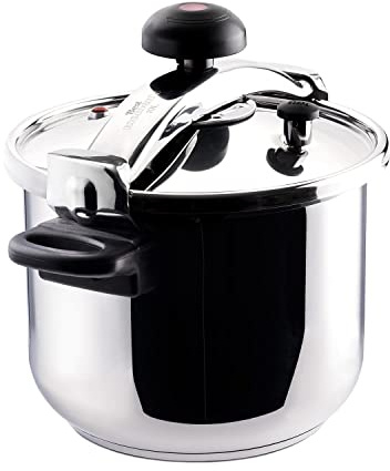 Taurus Classic Moments 10L Autocuiseur, capacité 10L, vanne de régulation de pression, toucher froid, tous feux, passe au lave-vaisselle, fermeture bouton rotatif, acier inoxydable