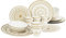 CreaTable, 23596, Serie MANDALA GOLD - weiss, 16-teiliges Geschirrset, Kombiservice aus Steinzeug, spülmaschinen- und mikrowellengeeignet, Qualitätsproduktion