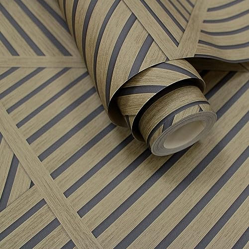 Holden Cascading Gardens Wallpaper Collection Elba Natural 91411 Wooden Panel Geometric