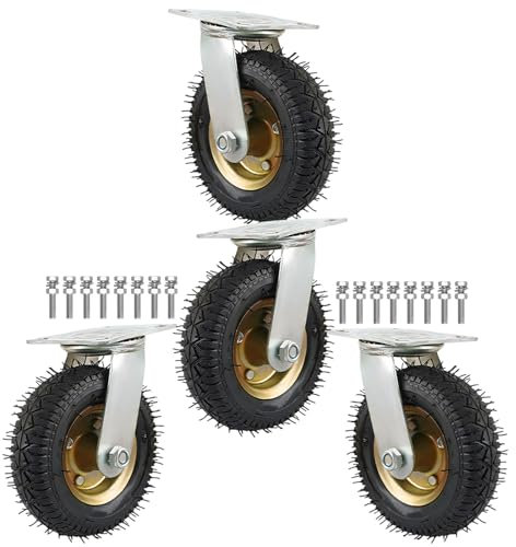 Ruedas Pivotantes 4 Pcs Industriales De La Carretilla De La Rueda Resistente Al Desgaste Silenciosa Para Muebles Aparato, Neumático De Goma No Daña El Suelo Ruedas De Repuesto Caster