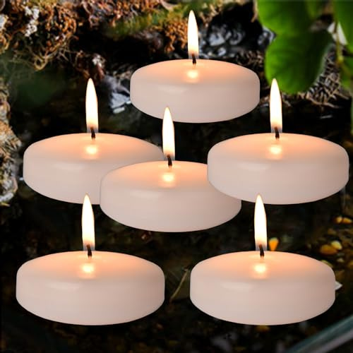 3 inch White Floating Candles,Wedding Candles for Centerpieces 12Pack