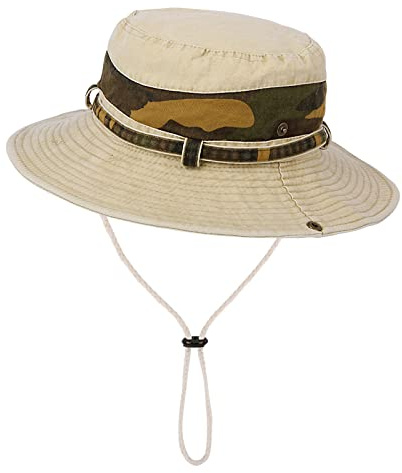 SAKTHIVEL Solhattar för män UV-skydd sommar strand bomull boonie safari brett brätte vikbar fiske trädgård vandringshatt, A2 # Khaki 2, one size