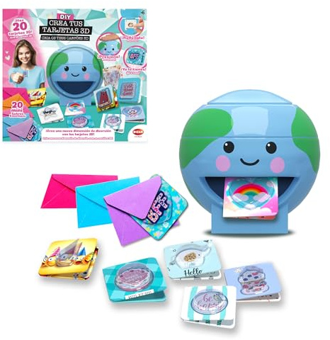 Bizak Sticker-Maker CREA Tus Tarjetas 3D, Divertida máquina para Crear Postales y Tarjetas de fleicitación únicas y Personalizadas, Regalo para niñas y niños de más de 6 años, (63332666)