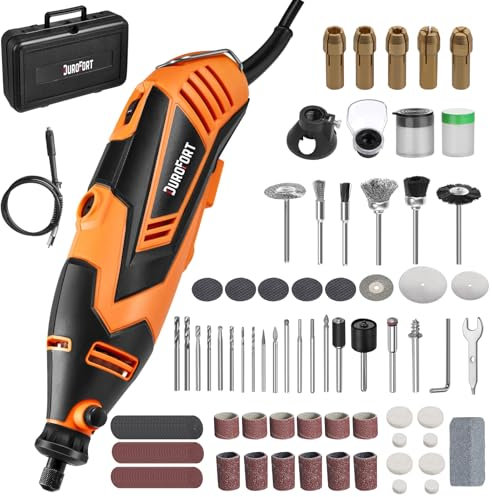 DuroFort Rotationswerkzeug-Set, 180W Rotationswerkzeug, Rotary Tool Set con 212 Zubehör, Multifunktionswerkzeug mit 6 Variable Drehzahl, 8000–35000RPM, für Gravur, Bohren,Schneiden,Schleifen,Gravieren