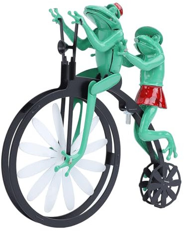 Wind Spinners for Garden, 3D Hanging Wind Spinner Frog Ornament, Iron Alloy Frog Wind Spinners with Large Front Wheels For Outdoor&Indoor Decor, Yard Art, Garden Decoration