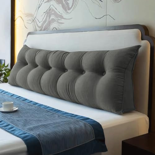 OHMG 180CM XXL Rückenkissen,Lesekissen für Bett und Sofa,Keilkissen,Rückenpolster für die Wand, Sitzkissen, Wandkissen,groß mit waschbarem Bezug,Rückenstützkissen Lordosenstütze
