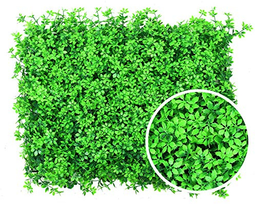 Planta de seto Artificial, 24 Piezas, Panel de vegetación Artificial, esteras de vegetación Artificial protegidas contra los Rayos UV, para Exteriores, Balcones, Vallas de jardín y decoració