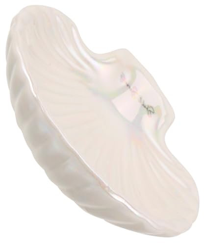 TOVINANNA Petite Coupelle Céramique Forme De Coquillage Plateau Décoratif Pour Bijoux Porte-bague Et Trinket Dish Pour Organiser Accessoires Pour Maison Bureau