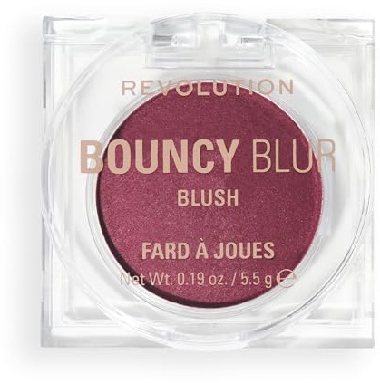 Revolution Bouncy Blur Blush, Cheek & Lip Makeup, Buildable & Blurring Formula, Bouncy Berry, Vegan & Cruelty-Free