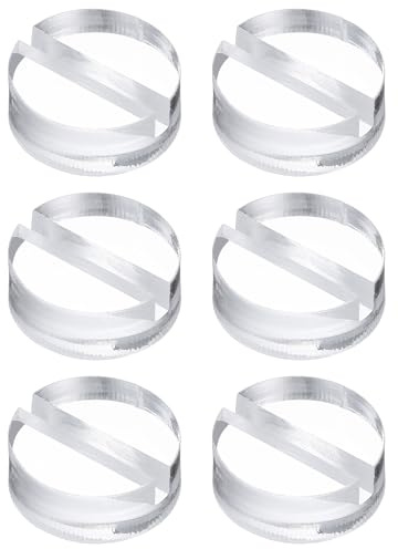 PATIKIL 6 Piezas Portatarjetas 1 Soporte Acrílico Transparente Para Bodas Portanombres Redondo Soporte Para Números De Mesa Con Ranura De 1/8 25 mm