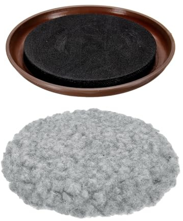 sourcing map Patins de meubles ronds amovibles et réutilisables en plastique de 12,7 cm, patins de chaise à double usage avec chaussette en bois dur pour moquette, carrelage, vinyle et parquet, marron