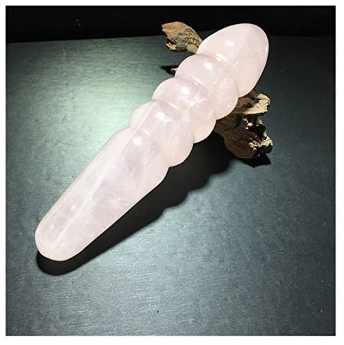 LQYXGS Accessorio per la casa in pietra di cristallo, 1 pezzo di alta qualità, quarzo rosa naturale, bacchette magiche, pietra artigianale, massaggio, legno magico, ornamento in pietra