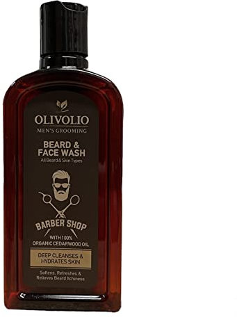 OLIVOLIO Barber Shop Bartshampoo mit 100% Bio Zedernholz-Öl und Cannabisöl ohne Mineralöl und Parabene !