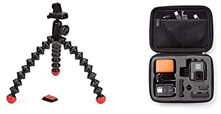 Joby GorillaPod Action Tripod & Amazon Basics Tragetasche für GoPro Actionkameras, Gr. S