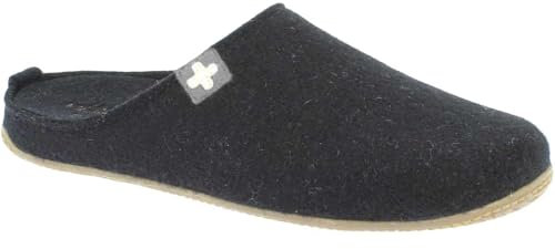 Living Kitzbühel Filz Schweizer Kreuz 3886 Herren Hauspantoffeln aus Filz, Schwarz, Gr. 44