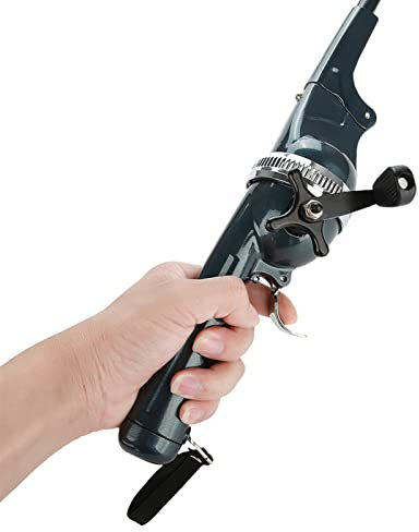 Keenso Leichte, Zusammenklappbare, Integrierte Angelrute aus Kunststoff und Zubehör für Angelgeräte mit Eingeschlossener Rolle