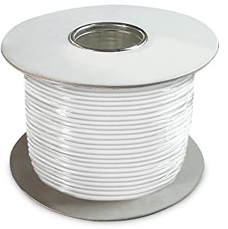 DIGITUS Câble téléphonique plat - 6 fils - 100 m sur tambour - AWG 26 - non blindé - CCA - pour systèmes modulaires ou TAE - blanc