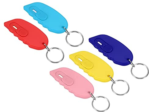 PATIKIL Mini Cortador Portátil Caja, 5 uds Abrepaquetes Pequeño Utilitario Abre Cartas Oficina para Abrir Cajas Sobres, Cortar Papel, Hacer Diy, 5 Colores