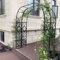Extra breite wetterfeste Gartenlaube mit Sockeln – stabiler, robuster Pergola-Torbogen für Kletterpflanzen im Freien – Schwarzer Bogen