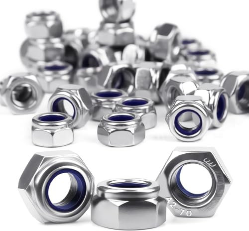 Lot de 100 écrous hexagonaux M6 en acier inoxydable A2 V2A - Écrous hexagonaux autobloquants DIN985