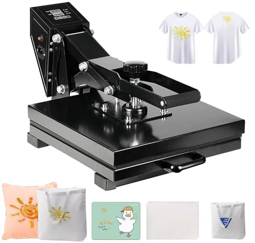 otmechl 50x40cm Máquina de Prensa de Calor Prensa de Transferencia Prensa de Calor Máquina de Prensa en Caliente 2000 W Prensa textil multifuncional para camisetas, almohadas, bolsos DIY y negocios