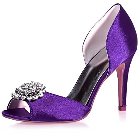 TARFIC Zapatos de Tacón Alto Stiletto para Mujer con Punta Redonda y Cierre Slip-on Sandalias con Strass y Tacón para Zapatos Elegantes de Mujer