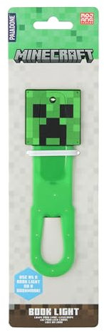 Paladone - Lámpara de lectura y marcapáginas LED con clip de Creeper de Minecraft, regalo de libros con licencia oficial, para gamers y fans de la cultura pop de cualquier edad (funciona a pilas)
