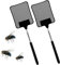2 Pack Fly Swatter - Durable Telescopic Stainless Steel Handle, Extendable Fly Swat Set for Indoor Outdoor Home Garden Mosquito Wasp Bug Insect (Black)