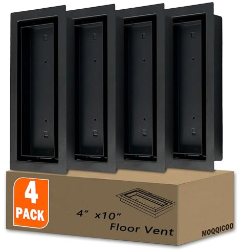 4 Pack Flush Mount Floor Register 4x10, Vent Covers Adjust High Airflow