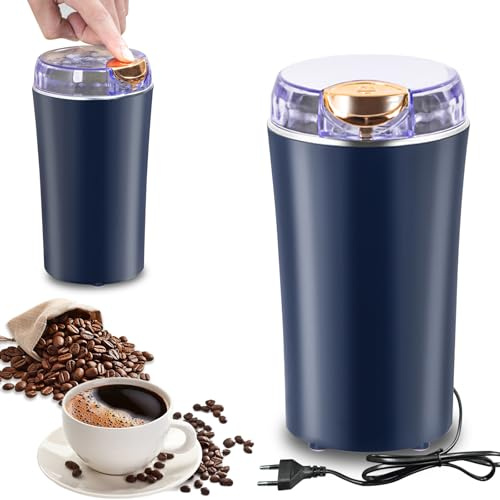Suevut Macinacaffè Elettrico, Macina Caffè Elettrico 300W con Lame in Acciaio Inox Coffee Grinder Elettrico Portatile Macina Caffè Multifunzione for Coffee Pepper Herbs Flax Seed
