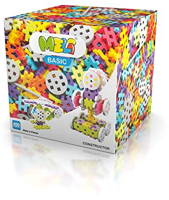 Meli Basic Constructor Animals 400 | 400 Bausteine inkl. Räder & Spezialteile | Kreatives Steckspiel für Kinder ab 3 Jahren | Konstruktionsspielzeug für Tiere, Fahrzeuge & mehr