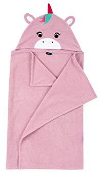 Chicco, Einhorn Bademantel aus Baumwolle mit Kapuze, Badetuch Mädchen, Rose, Einheitsgröße