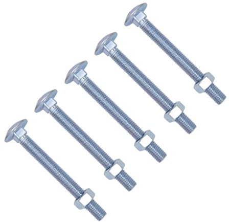 TERF® M6 X 30mm Cup Square Carriage Bolt and Nut M6 (6mm) X 30mm Coach Bolts with Hexagon Nuts - Pack of 20