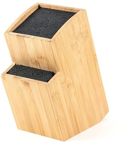 Hanseküche Ceppo portacoltelli senza coltello in legno (marrone bambù, quadrato obliquo)