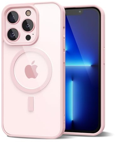 oakxco för iPhone 13 Pro Max fodral magsafe transparent, klar magnetisk induktiv laddning mobiltelefonfodral färgglad tunn silikon och transparent hård plast, söt enfärgad mobiltelefonfodral för
