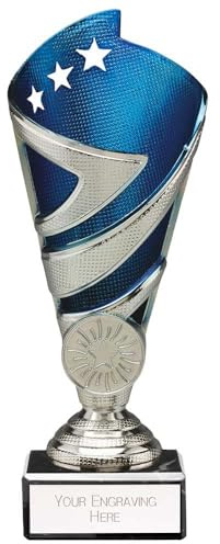 Trophy Superstore Hurricane Silver & Blue Multisport Award Trophy - Free Engraving - Marble Base - 170mm A-38x16