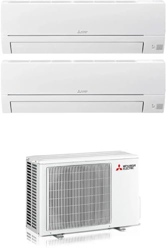 Mitsubishi MSZ-HR - Climatizzatore Dual Split, 9000 + 9000 Btu, Inverter, Classe energetica A++/A+
