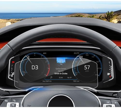Coleya Pellicola Protettiva per Display Compatibile con VW T-ROC 2018-2024, VW T ROC Pellicola Protettiva in Vetro Temperato, 9H Antigraffio Proteggi Schermo del Cruscotto (10,25 Pollici)