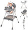 Trona bebé Plegable 3 in1, 3 Posiciones Trona para Bebes Reclinable con Ruedas y Doble Bandeja Extraible, Asiento Reposapiés Con estante para juguetes, Altura Regulable Trona para Bebes 6+ Mese