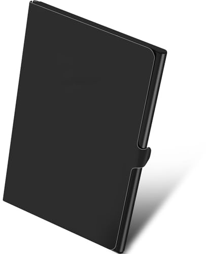 Tdaoxin Professionelle Pocket Metall visitenkartenetui, Professionelle Visitenkartenhalter, Schnallenstil geschlossen visitenkartenbox für Herren & Damen (Schwarz)