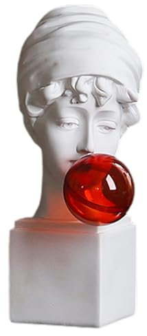 Davidstatue - Griechische Harzskulptur von David, der Blasen bläst |Dekorative Desktop-Kunststatue, griechische Büstenstatue, wasserdichte Bastelornamente, Heimdekoration für Bücherregal