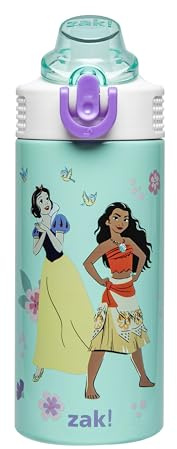 Zak Designs Disney Princess Sage 14oz Leak-Proof Straw Kids Water Bottle