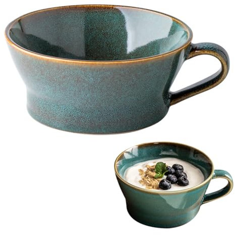 IGTOPS Taza de café grande, 700 ml, cerámica, grande, verde 2