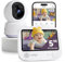 Comfyer 4-Split Screen Smart Video Baby Monitor with 2K Camera–5 1080P HD Display, 5050mAh Battery, Wi-Fi&Non-Wi-Fi, App&Monitor Control, Night Vision, Motion Detection, Temp Sensor, PTZ, 500m Range