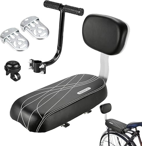 auvstar Silla Bicicleta niño Trasera,Cojín de Asiento Trasero de Bicicleta,Pedales Traseros de Bicicleta,Kit de Bicicleta de Montaje a la Trasera cojín Reposabrazos,para niños Adultos