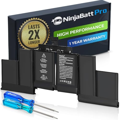 NinjaBatt Battery Replacement A1618 A1398 for Apple MacBook Pro Retina 15 [Mid 2015 Year ONLY] – Long Lasting [11.36V/99.5Wh]