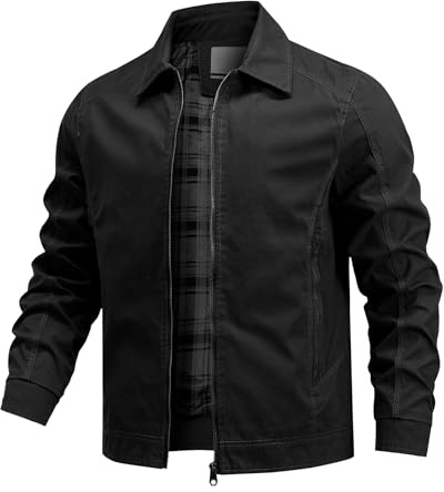 Allthemen Veste en Coton Rétro Homme Blouson Transition Bomber Uni Jacket