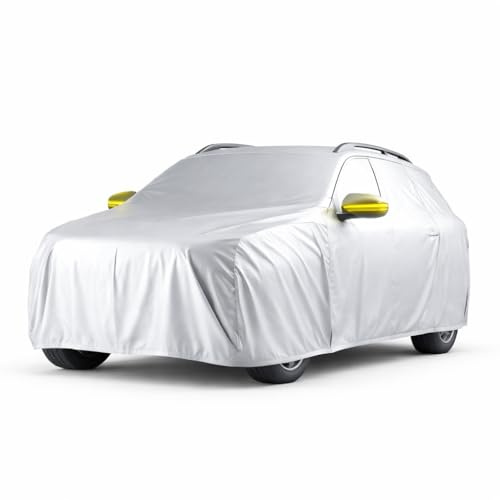 SUV Universale Autoschutzhülle: wasserdichte Autoplane für PKW/KFZ – Car Cover in Silber für umfassenden Schutz (SUV (490x190x180cm))