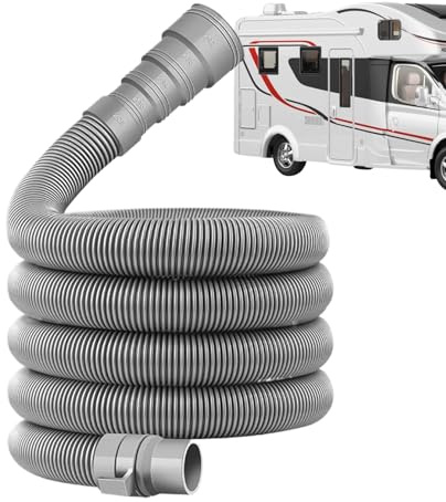 Resebil avloppsslang set – vikbart husvagn avloppsrör, 28 mm – 42 mm anslutning kompatibel, fritt klippbar, flexibel, lämplig för husvagnar, släpvagnar, campingfordon