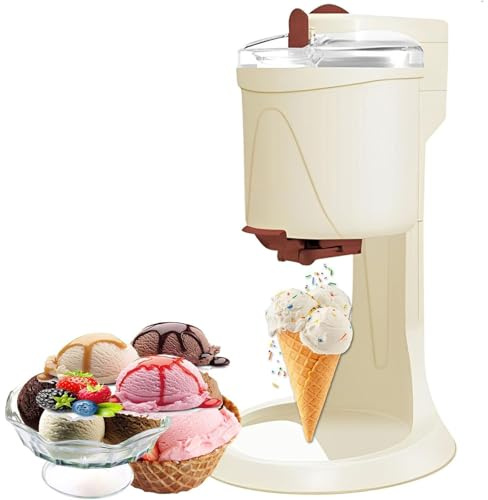 MáQuina De Gofres eléctrica para hacer helados suaves en cono, rápida preparación de postres en 10 minutos, 1000 ml, fácil de usar con un solo toque para delicias caseras saludables.